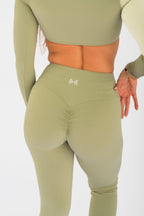Blush Flow Leggings - Olive Green