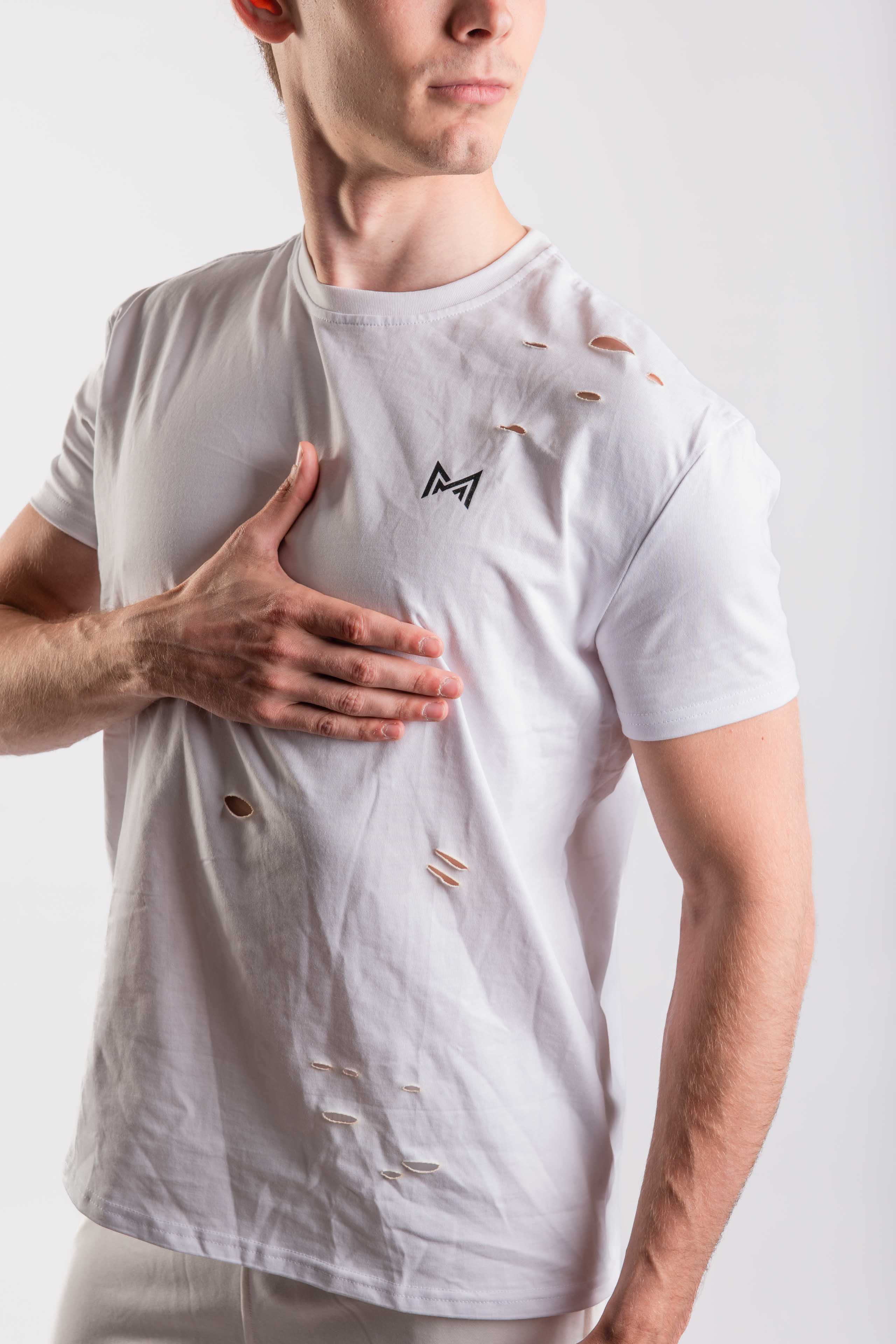 DISTRESSED TEE T-SHIRT White