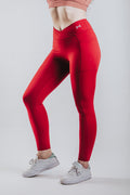 HIGH SUPPORT SPORT LEGGINGS - RED