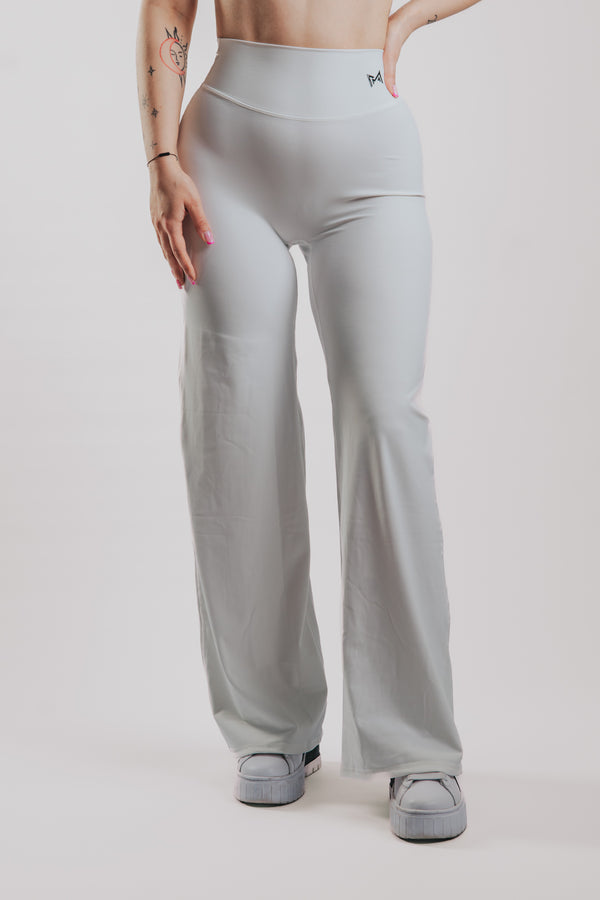LUNA HALTER SPORT WIDE LEGGINGS - WHITE
