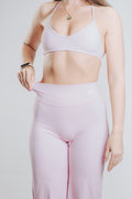 LUNA HALTER SPORT WIDE LEGGINGS - PINK