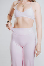 LUNA HALTER SPORT WIDE LEGGINGS - PINK