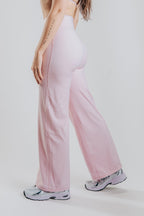 LUNA HALTER SPORT WIDE LEGGINGS - PINK
