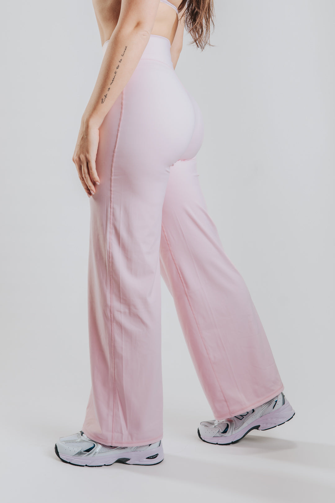 LUNA HALTER SPORT WIDE LEGGINGS - PINK