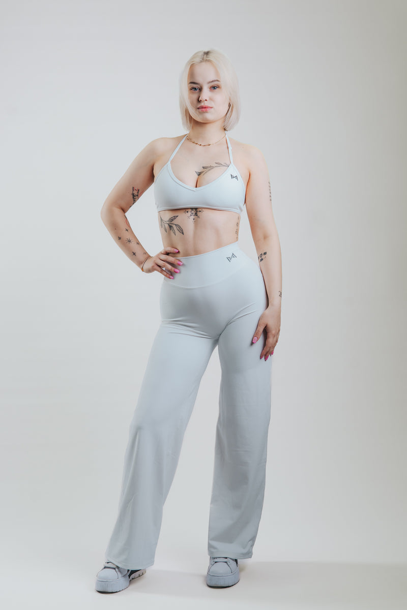 wide legging white set