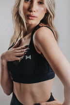 HIGH SUPPORT SPORT TOP - BLACK