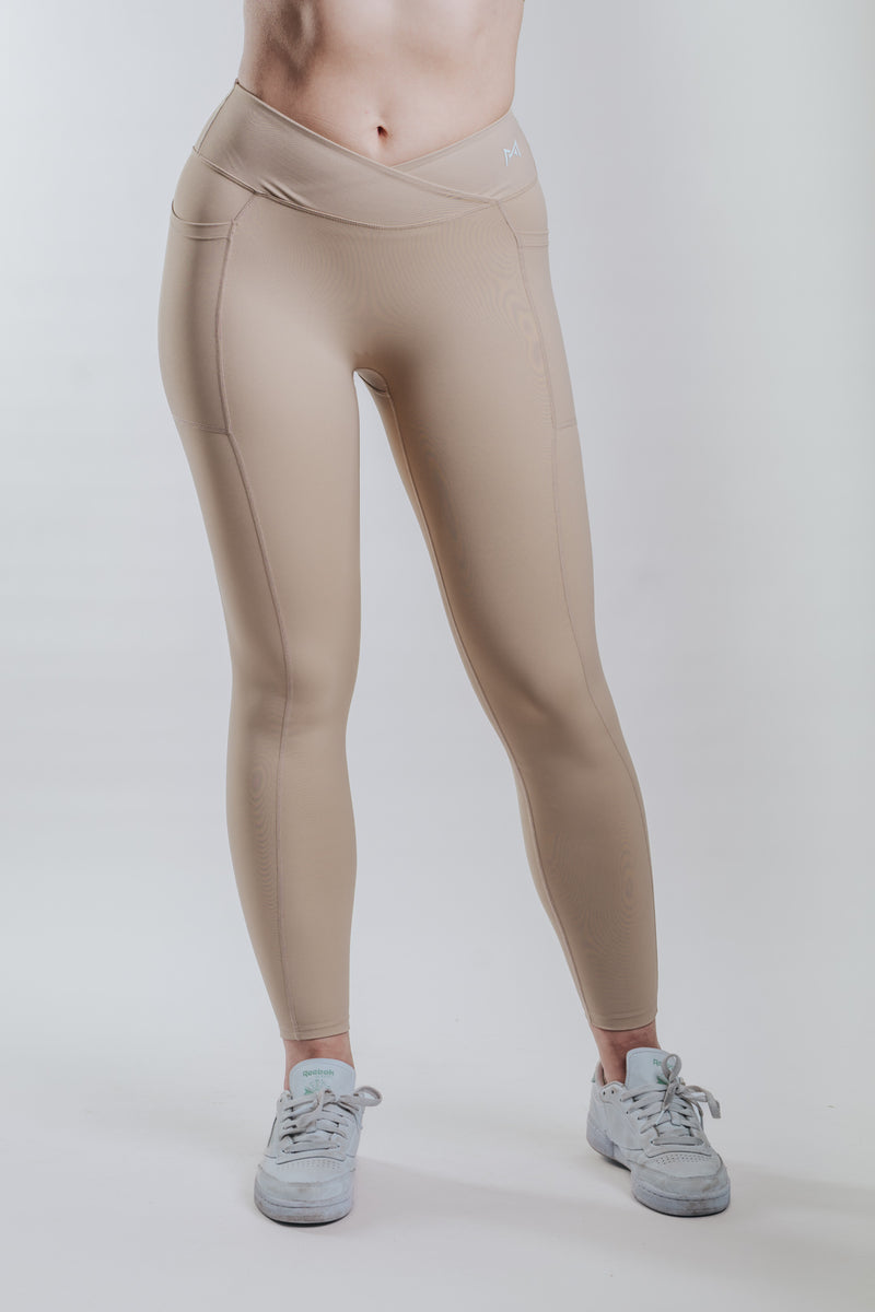 HIGH SUPPORT SPORT LEGGINGS - COFFEE