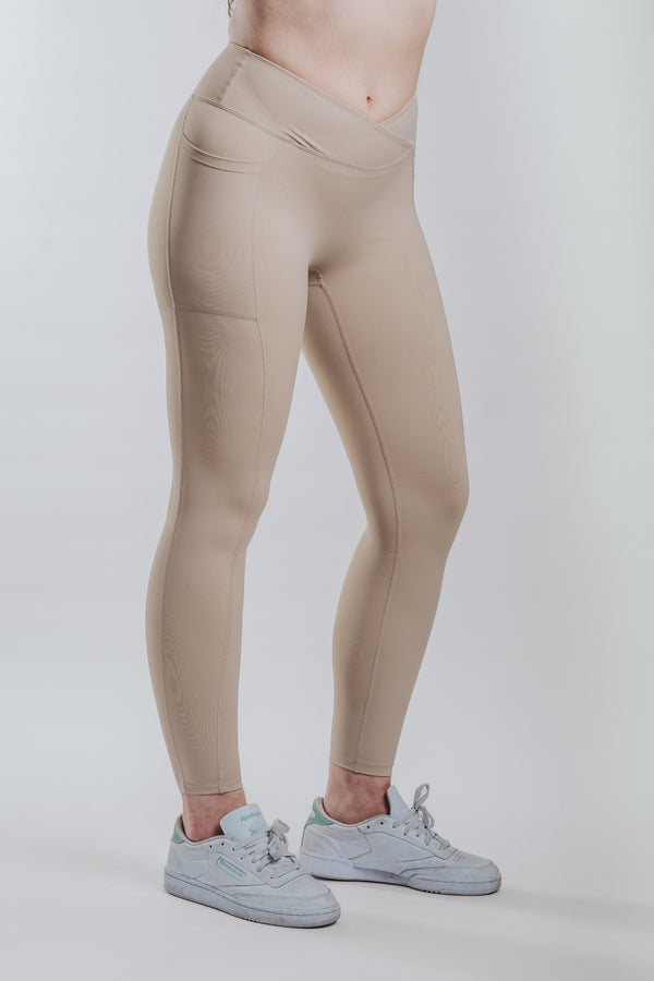 HIGH SUPPORT SPORT LEGGINGS - COFFEE