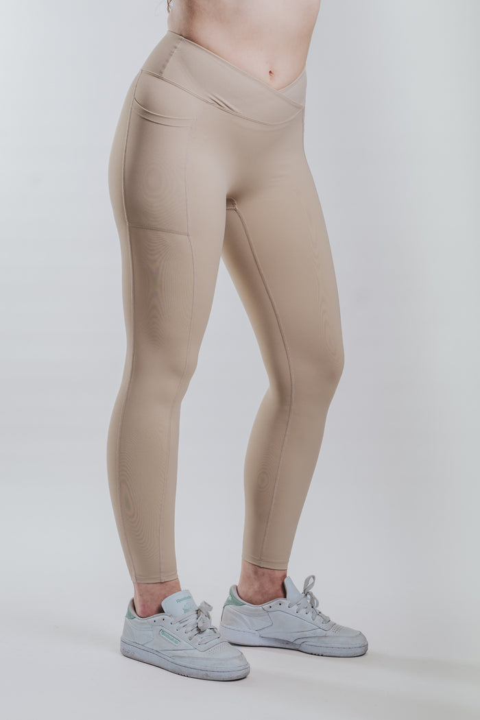 HIGH SUPPORT SPORT LEGGINGS - COFFEE
