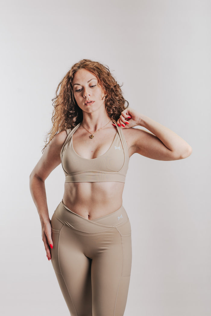 HIGH SUPPORT SPORT TOP - COFFEE