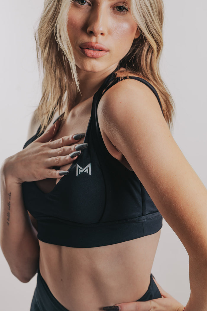 HIGH SUPPORT SPORT TOP - BLACK