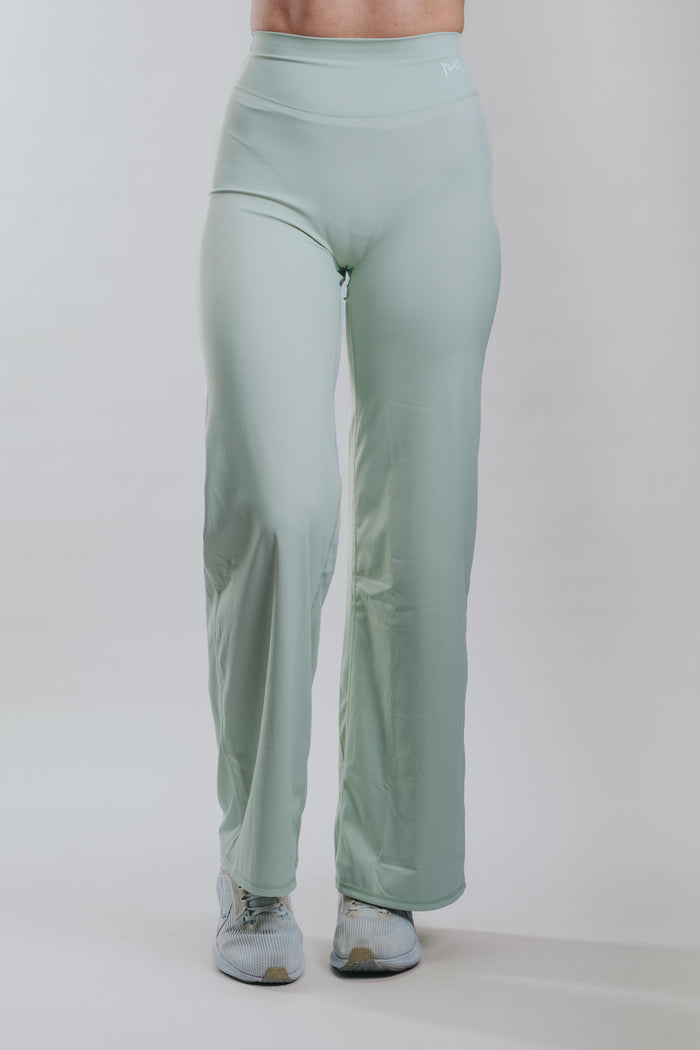 LUNA HALTER SPORT WIDE LEGGINGS - GREEN