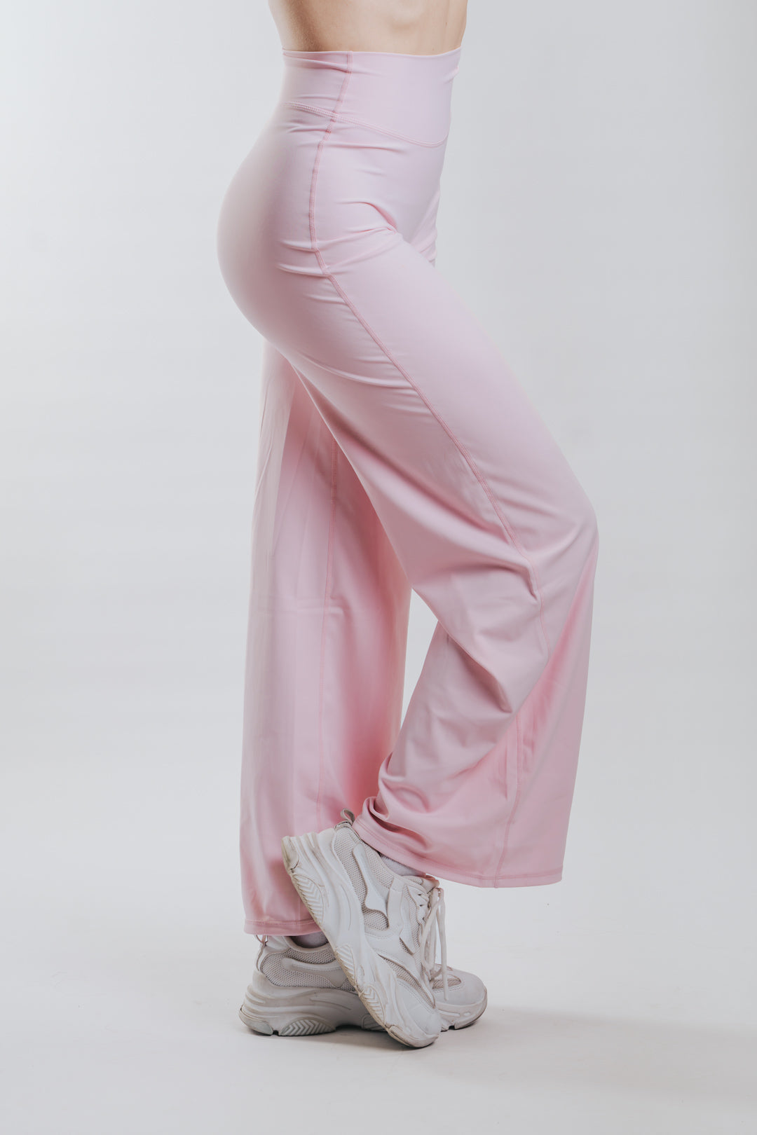 LUNA HALTER SPORT WIDE LEGGINGS - PINK