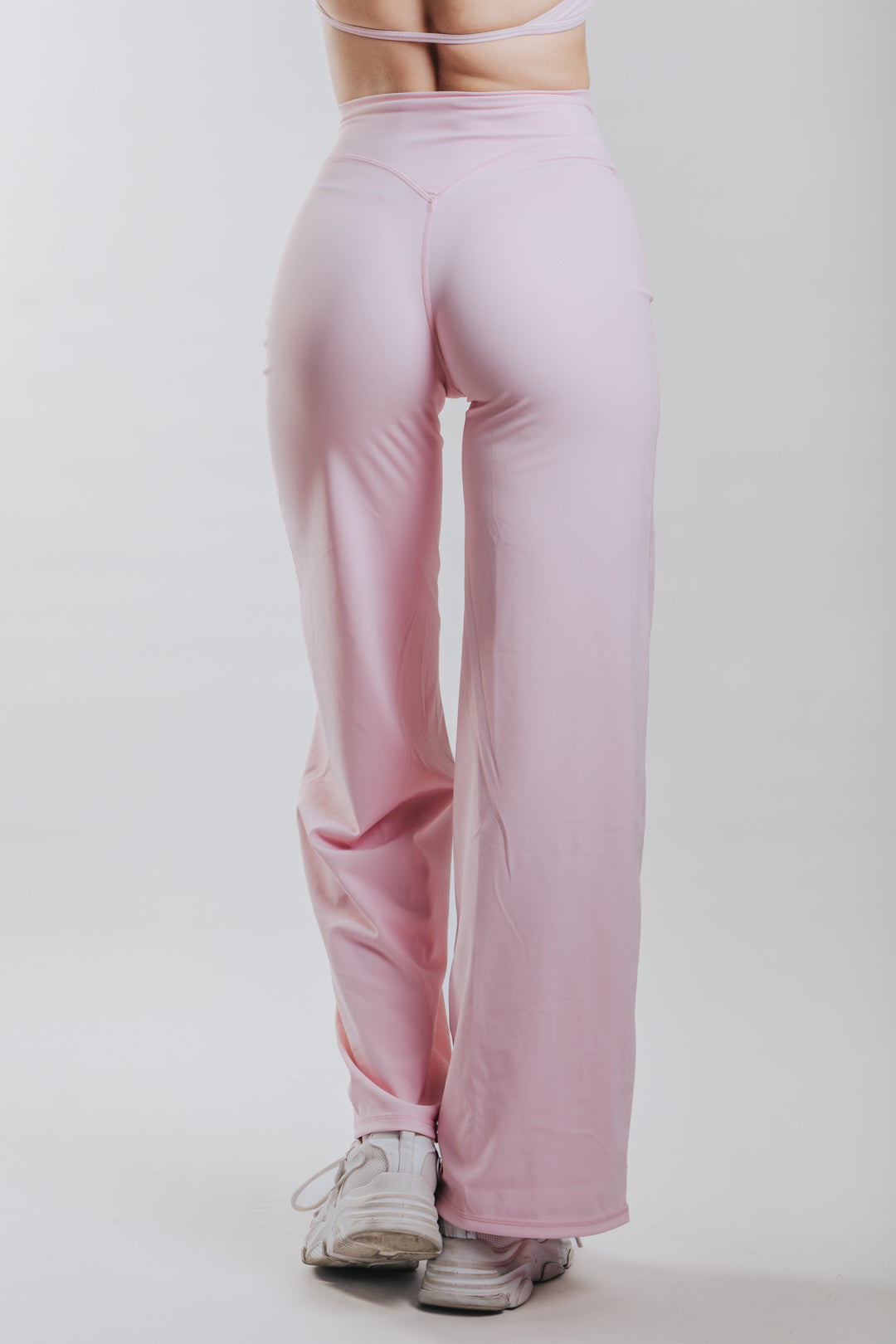 LUNA HALTER SPORT WIDE LEGGINGS - PINK