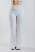 LUNA HALTER SPORT WIDE LEGGINGS - WHITE