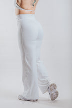 LUNA HALTER SPORT WIDE LEGGINGS - WHITE