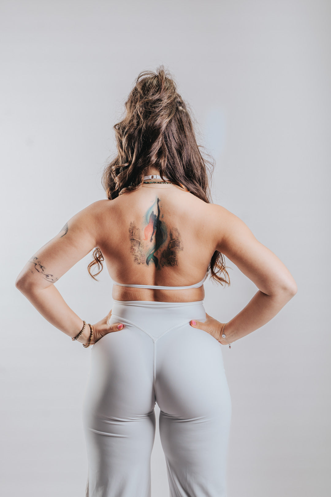 LUNA HALTER SPORT WIDE LEGGINGS - WHITE
