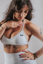 LUNA HALTER SPORT WIDE LEGGINGS - WHITE