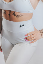 LUNA HALTER SPORT WIDE LEGGINGS - WHITE