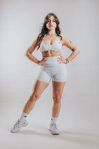 LUNA HALTER SPORT SET WITH SHORTS - WHITE