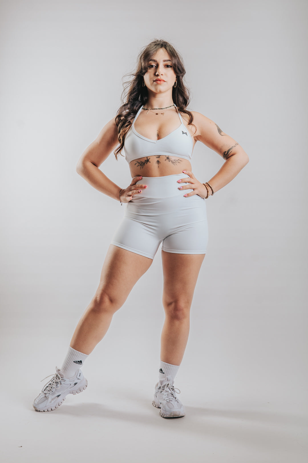 LUNA HALTER SPORT SET WITH SHORTS - WHITE