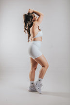 LUNA HALTER SPORT SET WITH SHORTS - WHITE