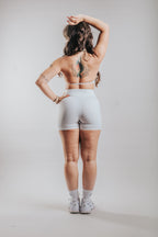 LUNA HALTER SPORT SET WITH SHORTS - WHITE
