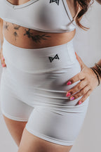 LUNA HALTER SPORT SET WITH SHORTS - WHITE